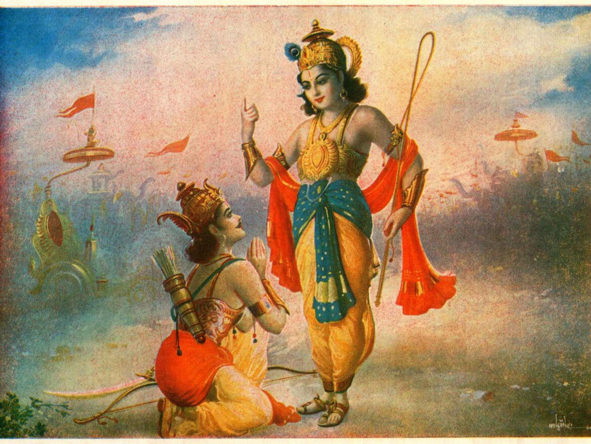 Lord Krishna with Arjuna