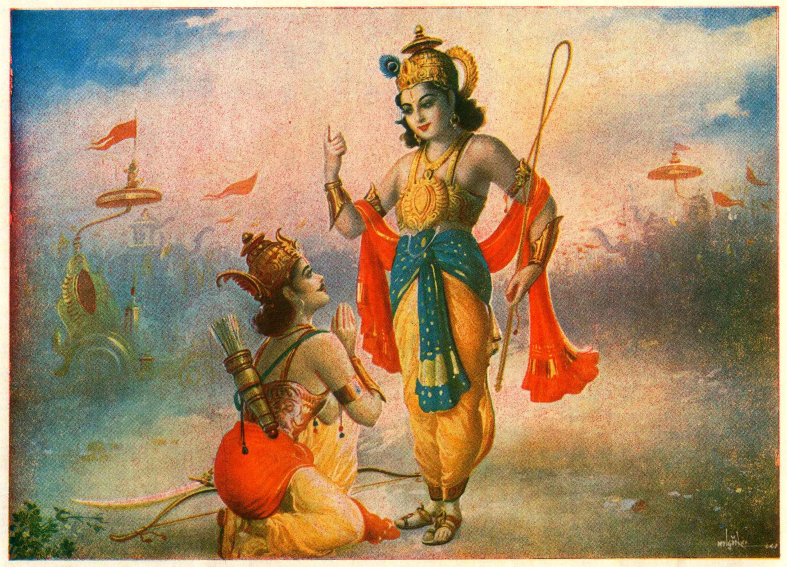 Lord Krishna with Arjuna